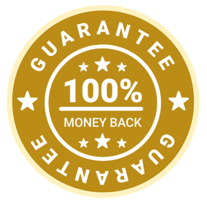 100% Money Back Guarantee Seal that is 300 by 300 pixels.